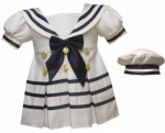 Girls Sailor Bow Dresses- 2092044 White/Navy
